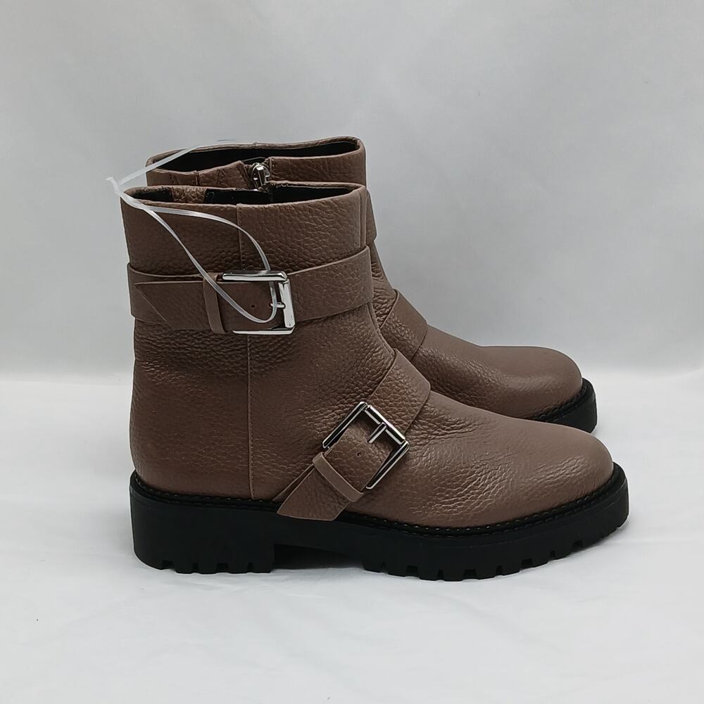 Nordstrom Macombs Water Resistant Moto Boots Womens 6.5 Brown Platform Lug Sole